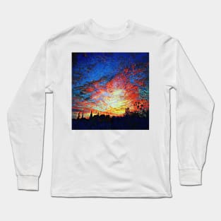 Mosaic sky ablaze with dawn colours Long Sleeve T-Shirt